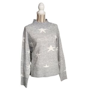 Happy Holidays 1X Light Grey Sweater With Stars